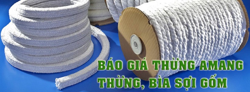 Báo giá Dây thừng amiang, bìa amiang, Dây thừng gốm Ceramic Fiber, bìa gốm Ceramic Fiber